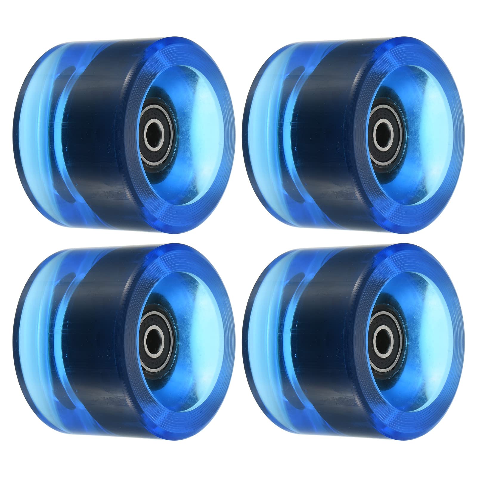 PATIKIL 70mm 78A Longboard Wheels with Black ABEC-9 Bearings, 4 Pack Soft Cruiser Wheels Street Wheels for Skateboards Skateboard Wheel PU, Clear Blue
