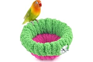 KATUMO Bird Nest, Small Parrot Breeding Bed for Budgie, Parakeet, Cockatiel, Conure, Lovebird, Canary, Finch Birds (Green/Rose, Small)