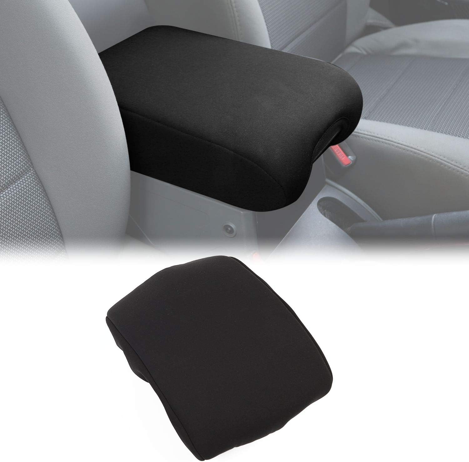 for JK Center Console Cover Pad Armrest Cover Cushion for 2007-2010 Jeep Wrangler JK JKU Sahara Sport Rubicon X & Unlimited