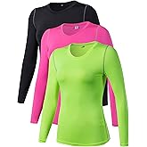 TAISIM Women's Dry Fit Compression Shirts Moisture Wicking Long Sleeve Base Layer for Workout, Running, Yoga,Cold Weather