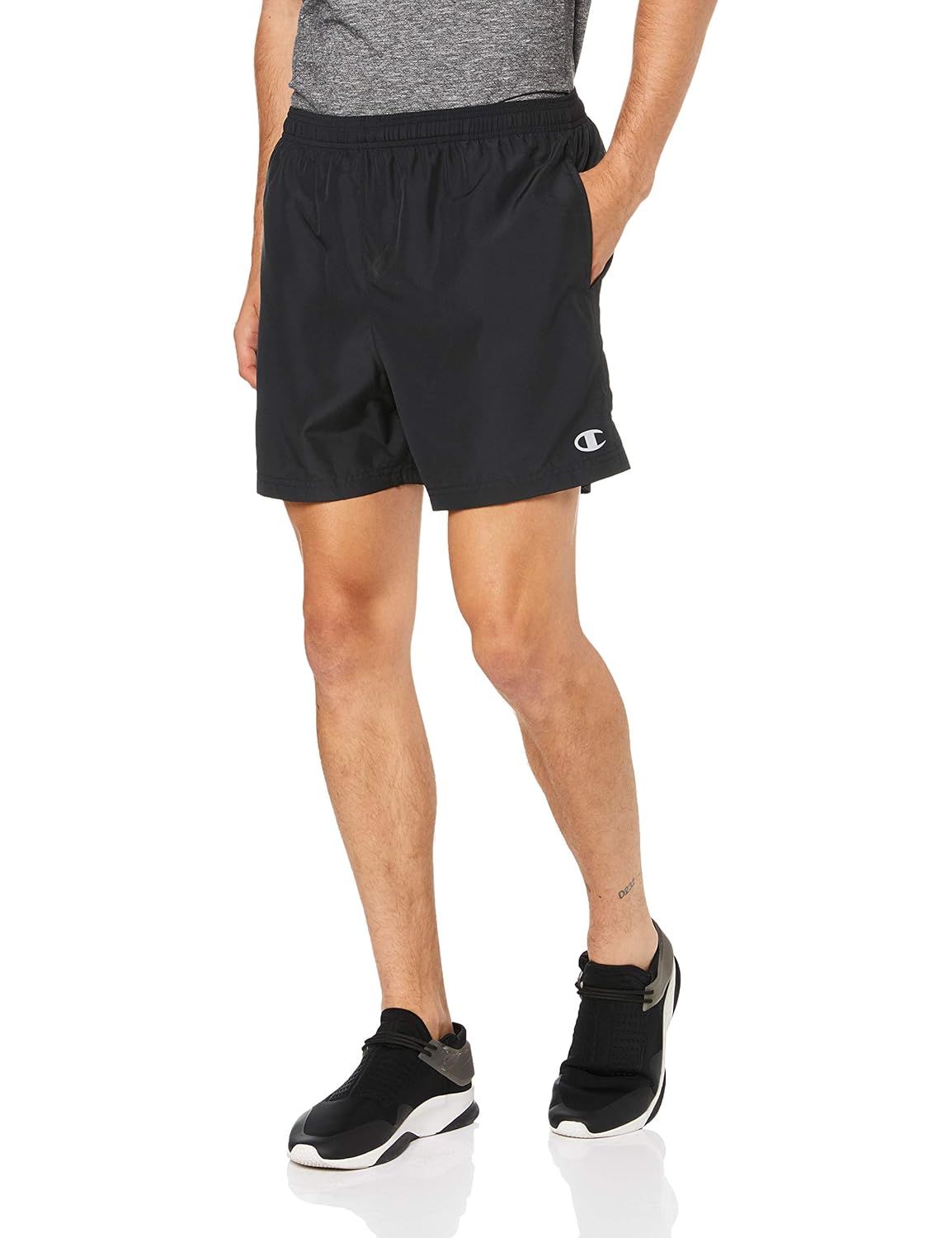 black and white champion shorts