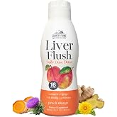 Country Farms Liver Flush Daily Dose Detox Liquid Supplement &ndash; Peach Mango Flavor &ndash; Liver &amp; Digestive Support with Milk Thistle, Artichoke, Ginger, Turmeric &amp; Organic Inulin Fiber, 16 Fl Oz