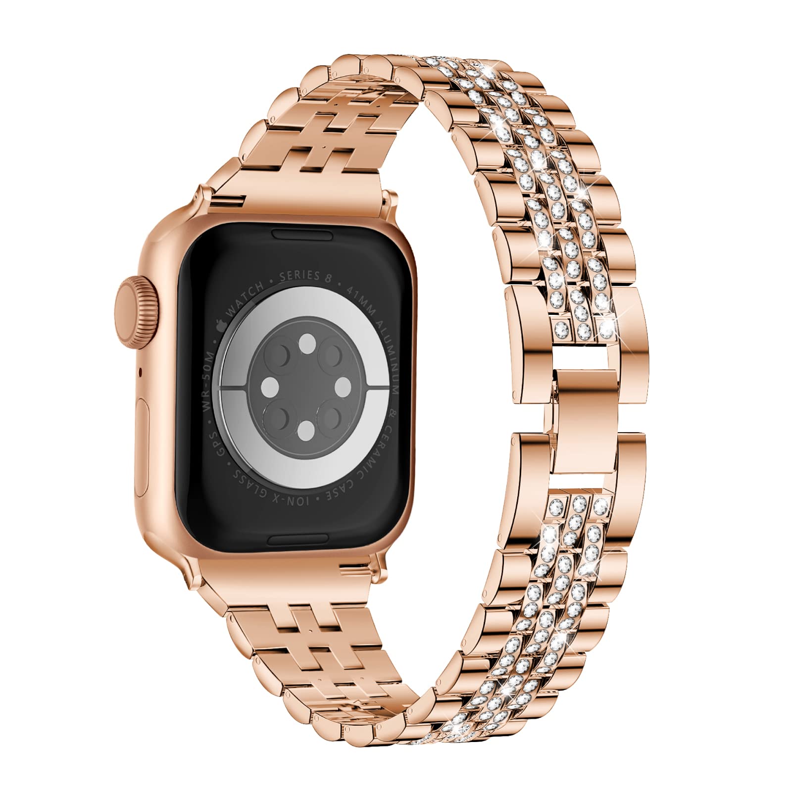 Missair Compatible with Apple Watch Straps women 40mm 41mm 38mm 42mm 44mm 45mm 46mm 49mm, Bling Diamond Jewelry Metal Bracelet Strap Band for iWatch Series 11 10 9 8 7 6 5 4 3 2 1 SE Ultra