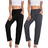 OLIKEME Womens Yoga Pants Loose Comfy Casual Lounge Pants Wide Leg Running Pants Lightweight Workout Pants with Pockets