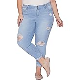Royalty for Me Womens Women's Plus Size Wannabettabutt 2 Button Rolled Cuff Ankle Jean