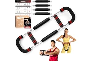 NOONCRAZY Twister Arm Trainer, 30-160 lbs Adjustable Twister Arm Chest Exerciser with 2/4 Spring & Poster for Men & Women, Detachable Power Twister Home Fitness Equipment for Enhancing Upper Body Muscle