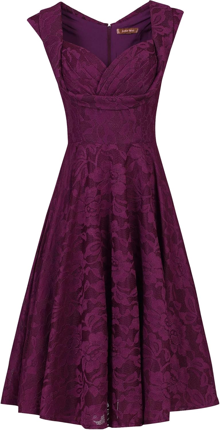 jolie moi purple lace dress