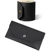 Aiuulu 2 Pcs Cash Envelope Wallet, Reusable Fast Access Cash Wrap Wallet for Men Women with Card Holder (Black)