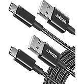 Anker Cable [2 Pack, 10FT], USB A to USB C Cable for Samsung Galaxy S10 S10+, LG V30, Beats Fit Pro and More (Black)