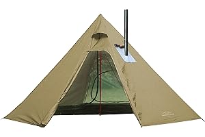 PRESELF 4 Persons 5lb Lightweight Tipi Hot Tents with Stove Jack, 7'3" Standing Room, Teepee Tent for Hunting Family Team Backpacking Camping Hiking