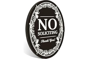 FTONENI No Soliciting Sign for House or Office, No Solicitors Sign for Front Door or Wall Decor, No Soliciting Signs for Indoor/Outdoor Home or Business Use, 4" x 5" (with Strong Adhesive Tape) - PMB005