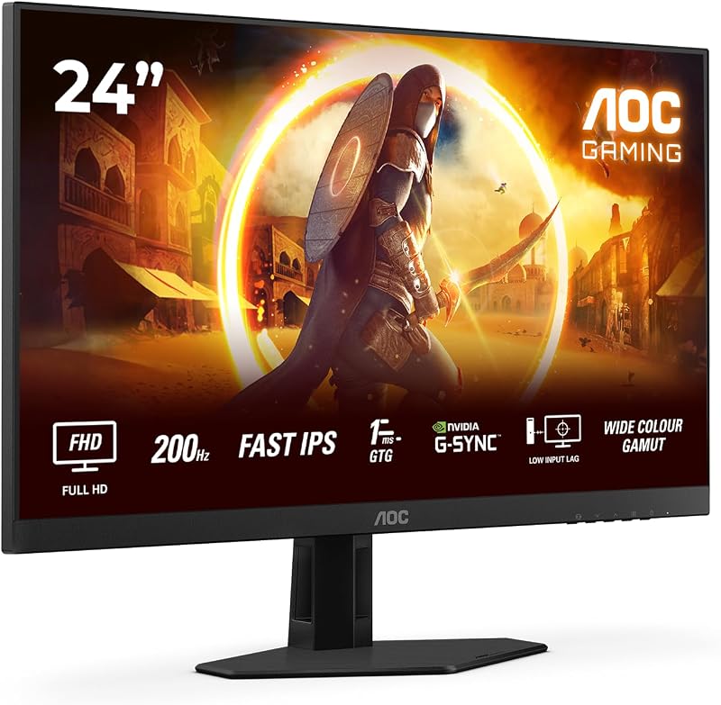 AOC 24G4HRE 24 Inch FHD Gaming Monitor 200Hz Fast IPS HDR10 G-Sync Compatible