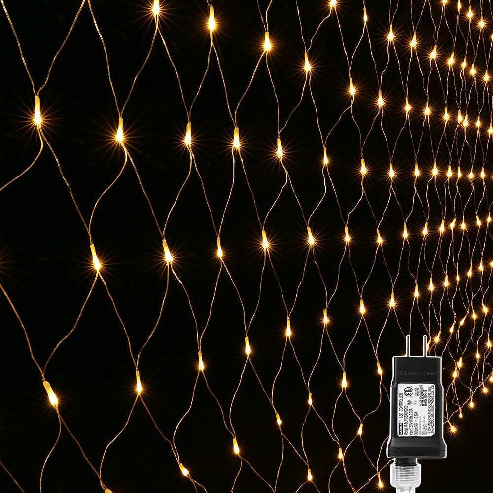 Lyhope 12ft x 5ft 360 LED Decorative Net Lights, 8 Modes Low Voltage