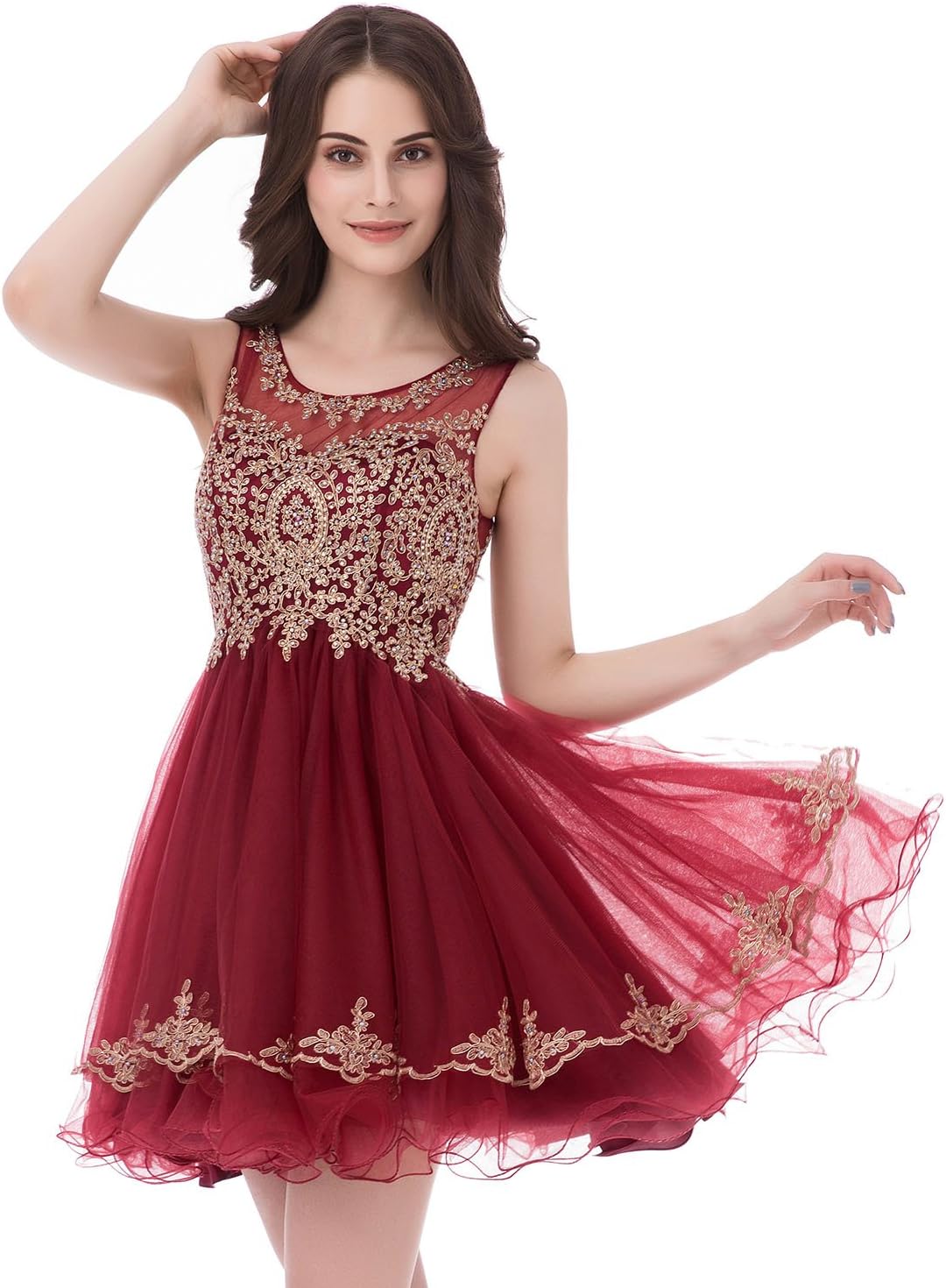 Belle House Women's Short Beading Dress A Line Prom Ball Gown