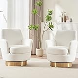 LUCKHAO Swivel Barrel Chair Set of 2,Modern Comfy