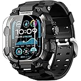 ULTIMAL Rugged Case with Band for Apple Watch 49mm,Compatible with Apple Watch Ultra 3/2/1, Military Grade Shockproof Bumper Cover for iWatch Tactical Band Men (Black, 49mm)