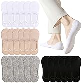 Looknniy 12Pairs No Show Socks for Women Low Cut Non Slip Ankle Short Athletic Running Novelty Casual Invisible Liner Socks