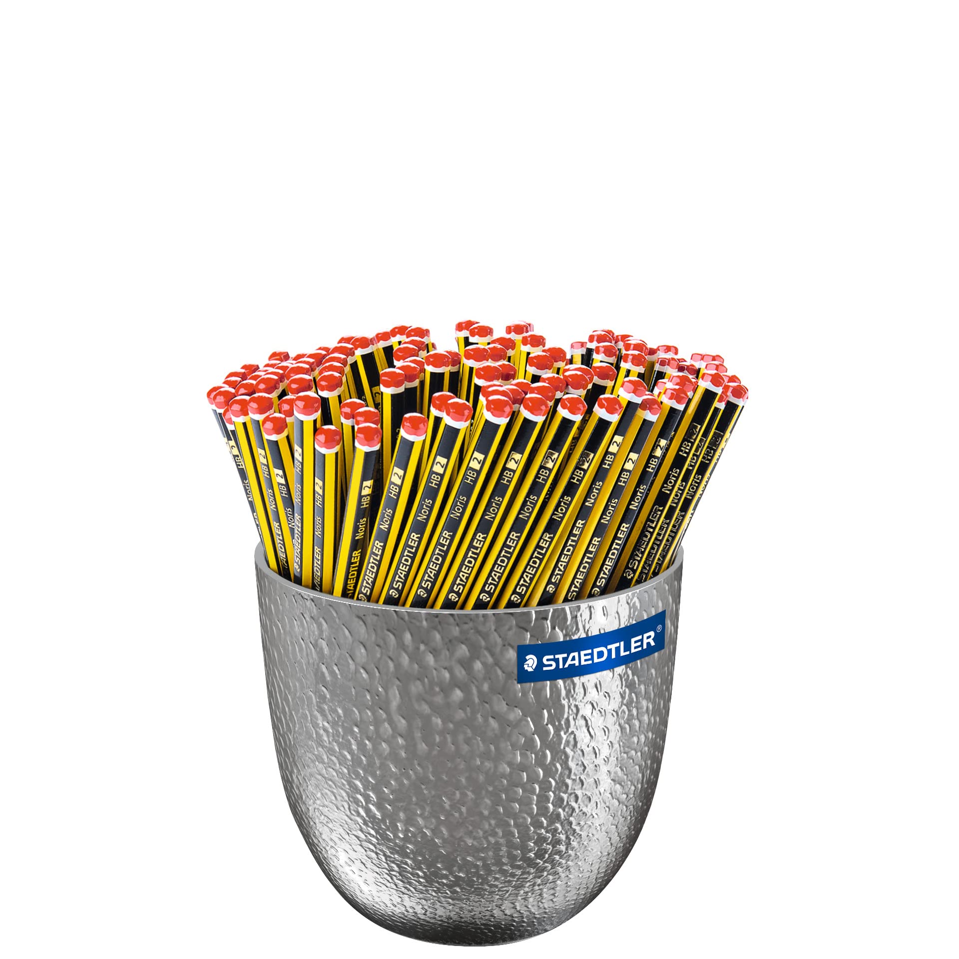 STAEDTLER Noris 120 Pencil, Made from Upcycled Wood, HB Hardness, Non-Slip Soft Surface, High Book Resistance, High Quality, Made in Germany, Pack of 144 in Flower Pot, 120 BT1