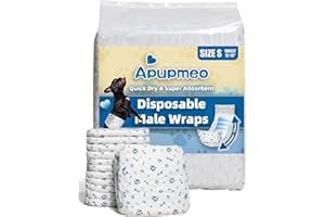 Apupmeo Male Dog Wraps Small, 50 Counts Disposable Dog Diapers Male, Super Absorbent Doggie Diapers for Male Dogs with Incont