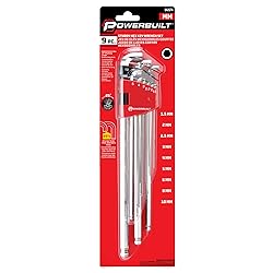 Powerbuilt 9 Piece Metric Stubby Long Arm Ball End