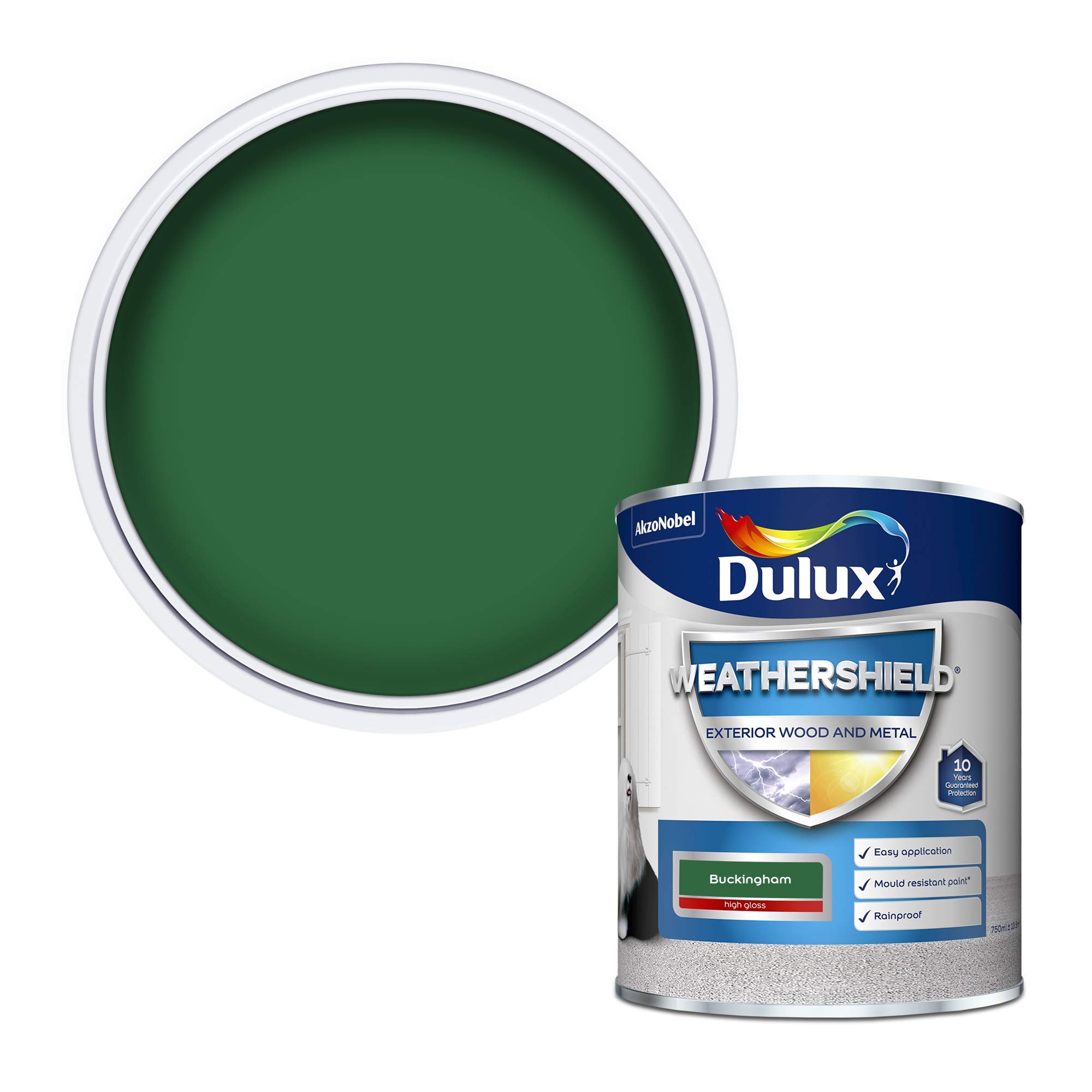 Dulux Weather Shield Exterior High Gloss Paint, 750 ml - Buckingham