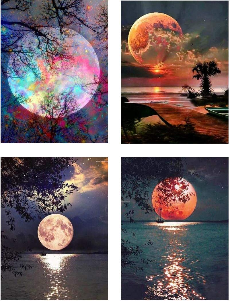 Amazon.com: 4 Sets 5d Full Drill Diamond Painting Kits for Adult