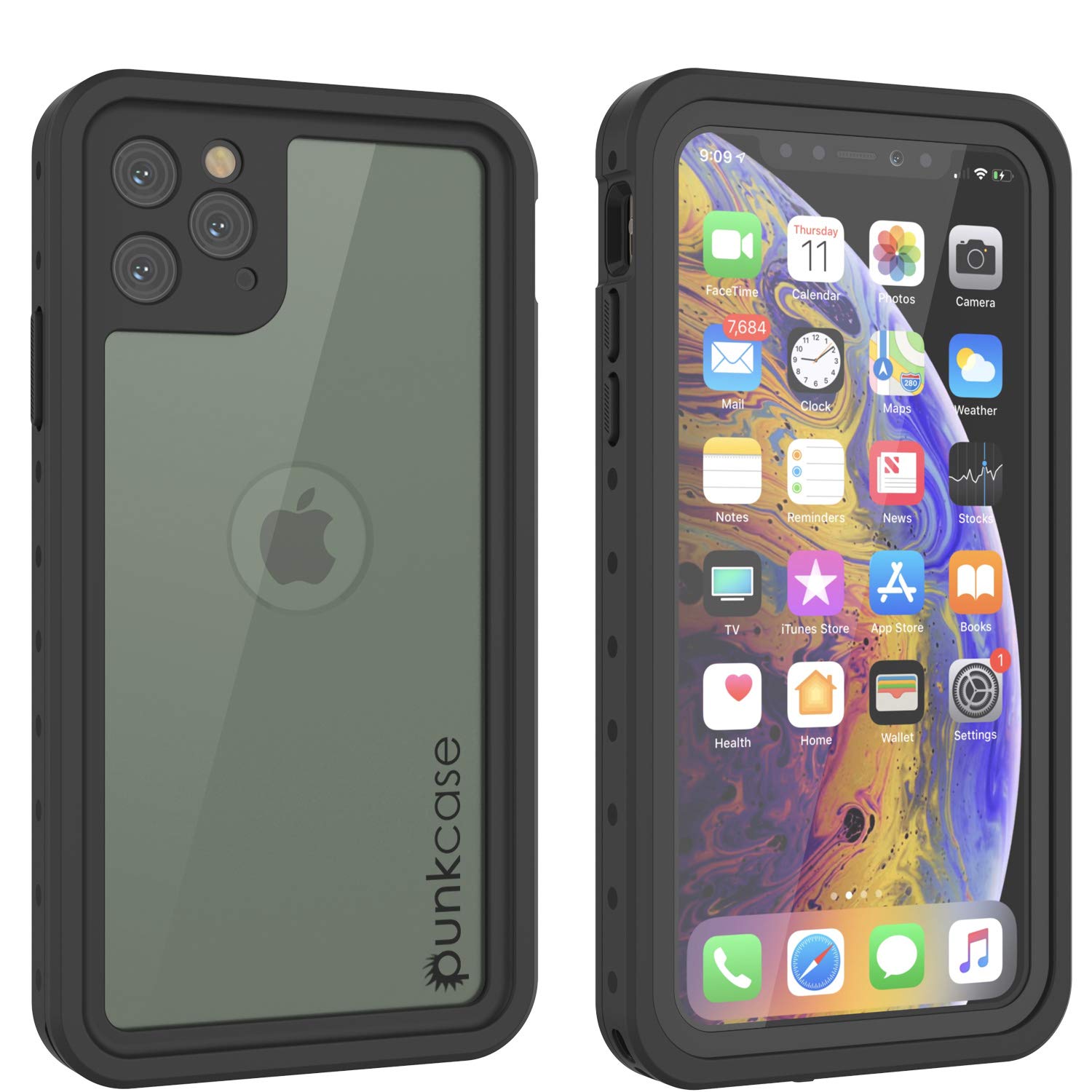 PunkCase iPhone 11 Pro Waterproof Case [StudStar Series] [Slim Fit] [IP68 Certified] [Shockproof][Dirtproof][Snowproof] 360 Full Body Armor Cover Compatible With Apple iPhone 11 Pro (5.8") [Clear]