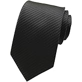 Elfeves Men's Solid Color Ties Fine Stripe Smooth Graduation Formal Suit Necktie
