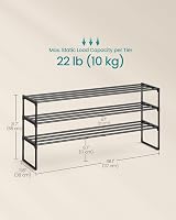 Songmics 3-Tier Shoe Rack Storage Organizer Metal 20-24 Pairs 116x30x55 view 6