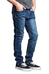 VICTORIOUS Men's Skinny Slim Fit Stretch Raw Denim