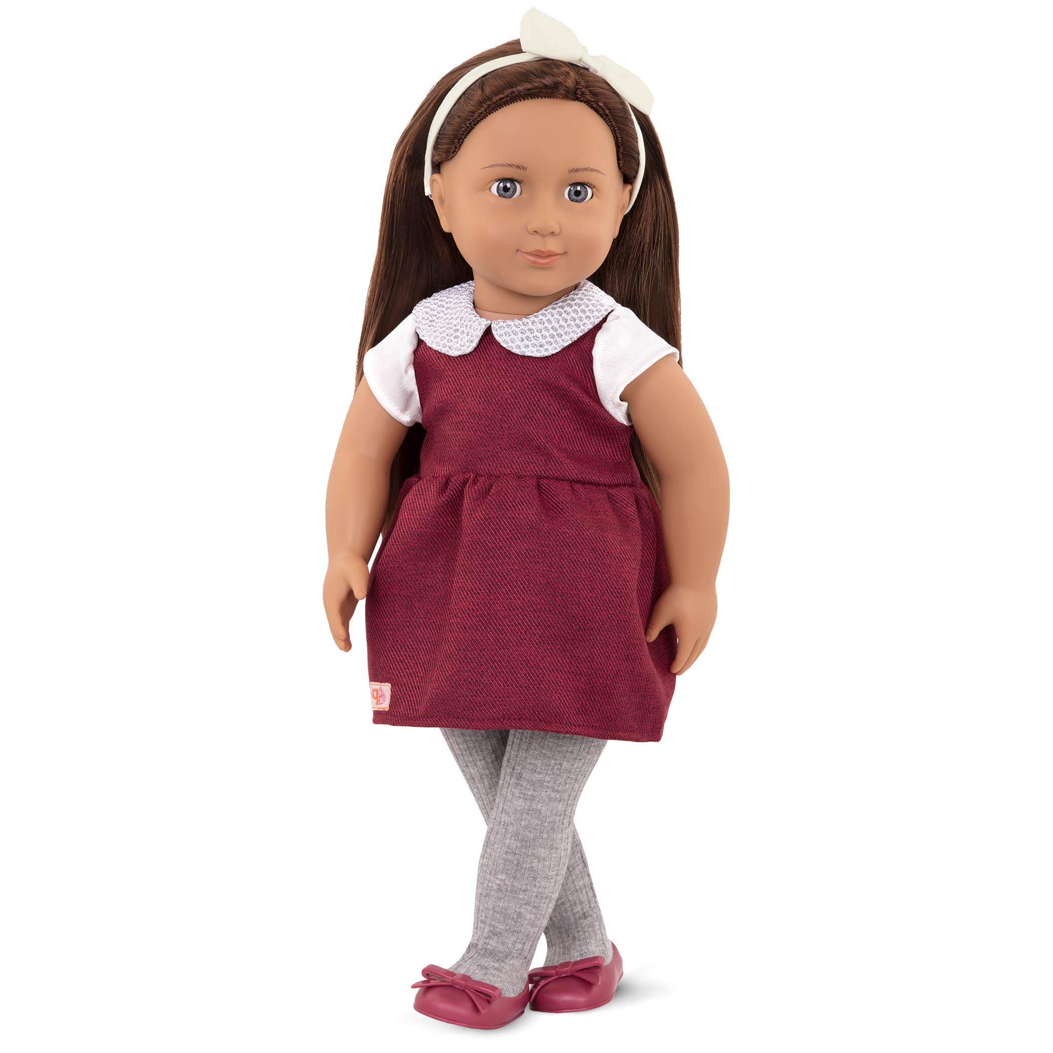 Our Generation – 18-inch Holiday Doll – Brown Hair & Blue Eyes – Red Dress Outfit – Soft Body – Toys For Kids Ages 3 & Up – Milana