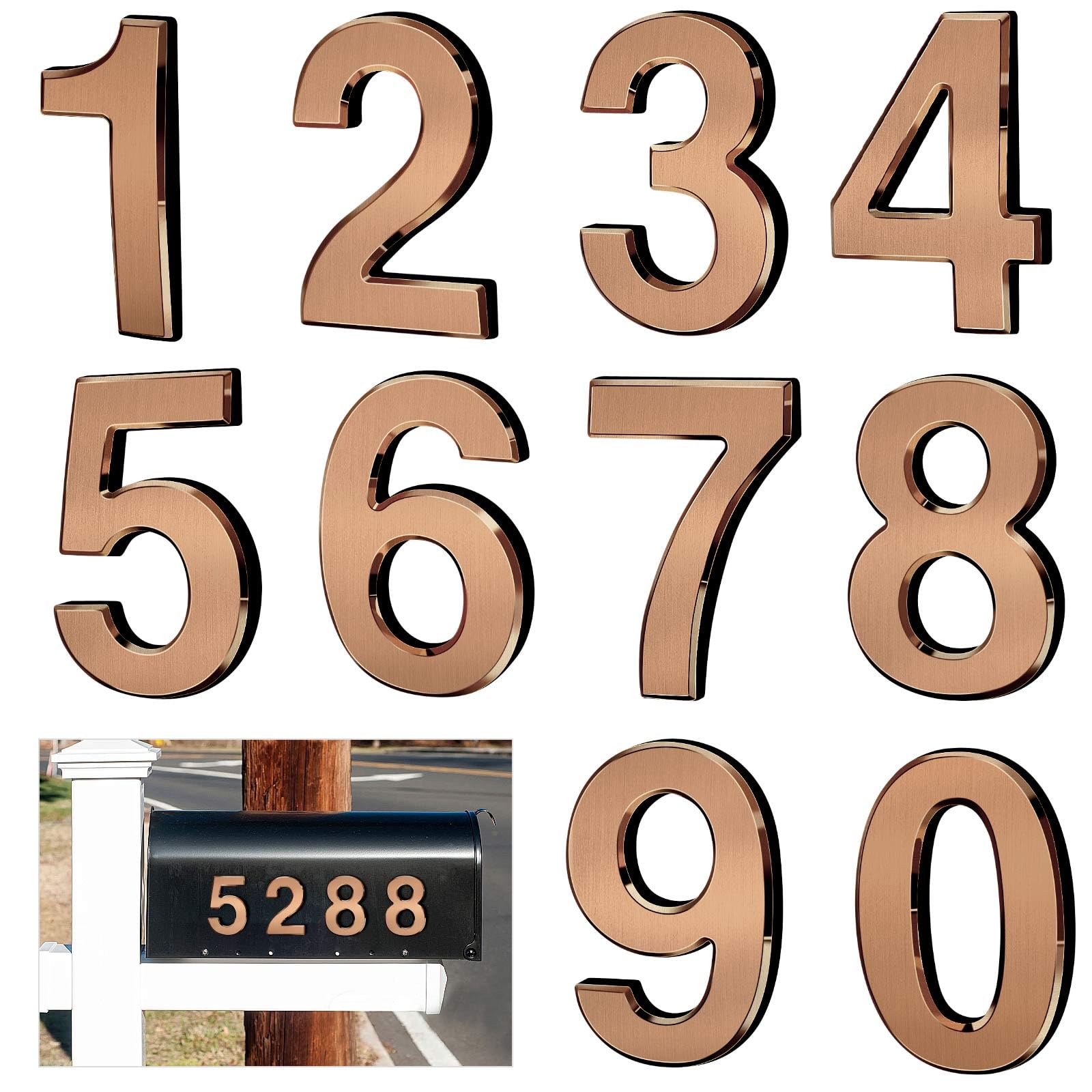 Ranslen 10 Pieces 2.76 Inch High House Numbers