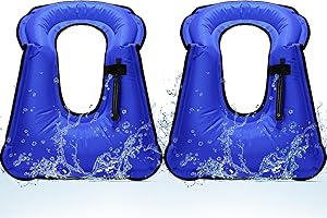 Deekin 2 Pcs Inflatable Vest for Adults with Adjustable Strap Fluorescent Color Inflatable Vest