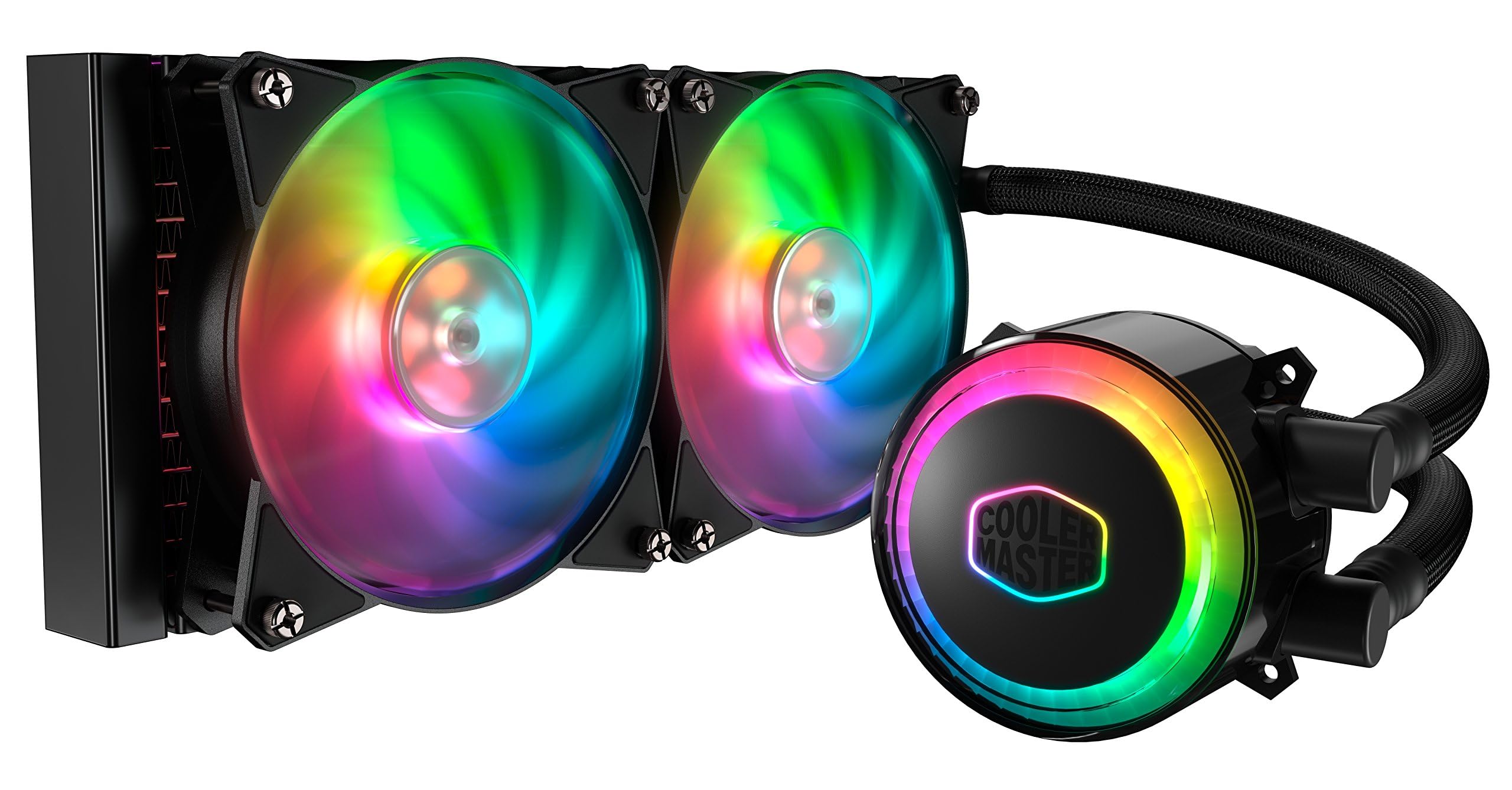 Cooler Master MasterLiquid ML240R RGB CPU Liquid Cooler - ARGB Lighting Sync, Premium Pump Design and Dual MF120R ARGB Fans