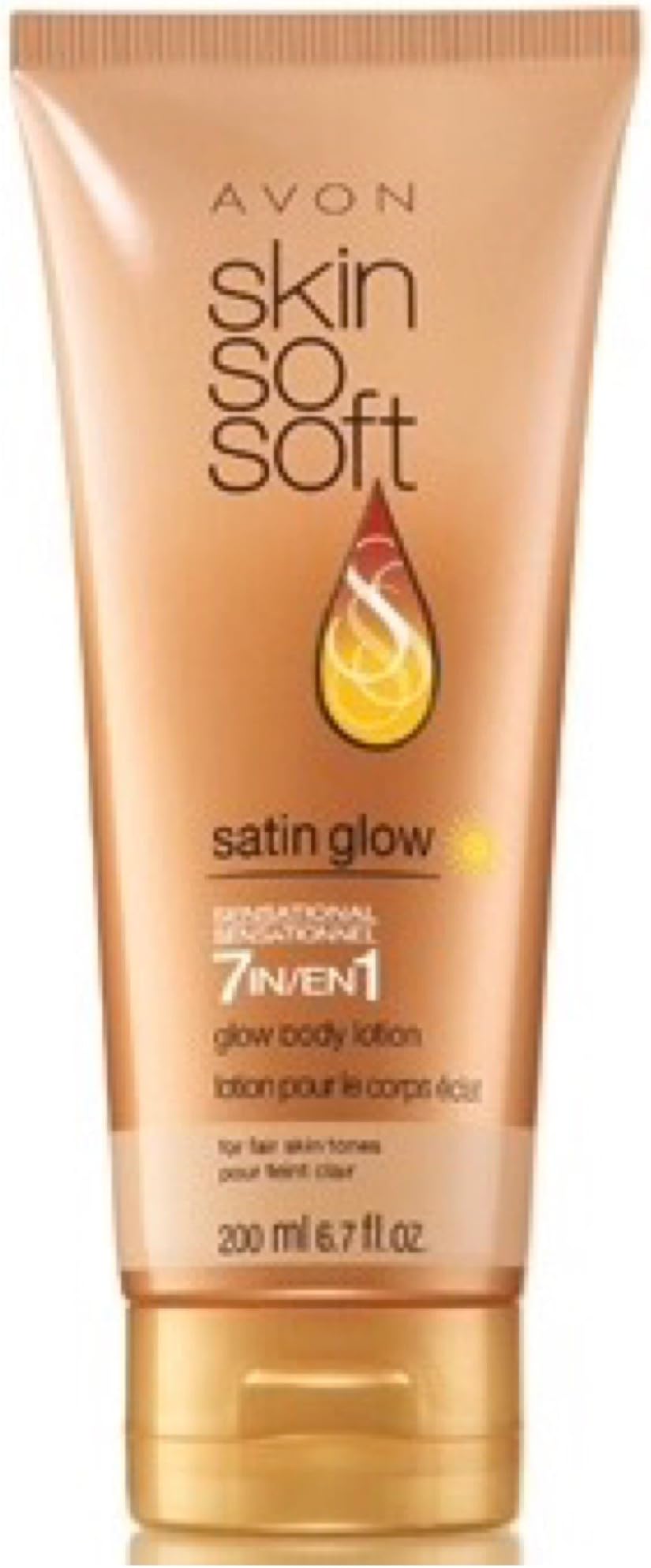 Avon Skin So Soft Satin Glow 7-in-1 Sensational Glow Body Lotion 6.7 fl Oz For Fair Skin Tones