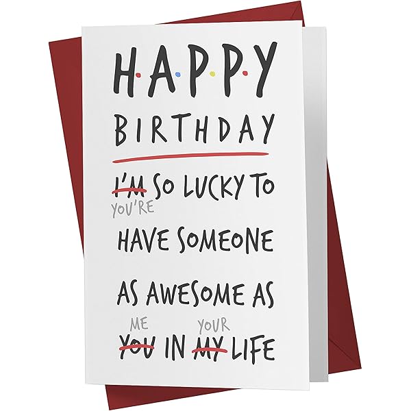Amazon.Com : Karto Funny Birthday Card For Men Women, Large 5.5 X 8.5 Happy  Birthday Card For Him Her, Birthday Card For Boyfriend Girlfriend Dad Mom  Friend, Birthday Card For Husband Wife,