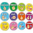 12 PCS Colorful Seat Signals Posters Classroom Hand Signals Decors for Teachers Students Visual Cue Seat Signal for School Kindergarten Bulletin Board Nonverbally Communicate Supply Decoration
