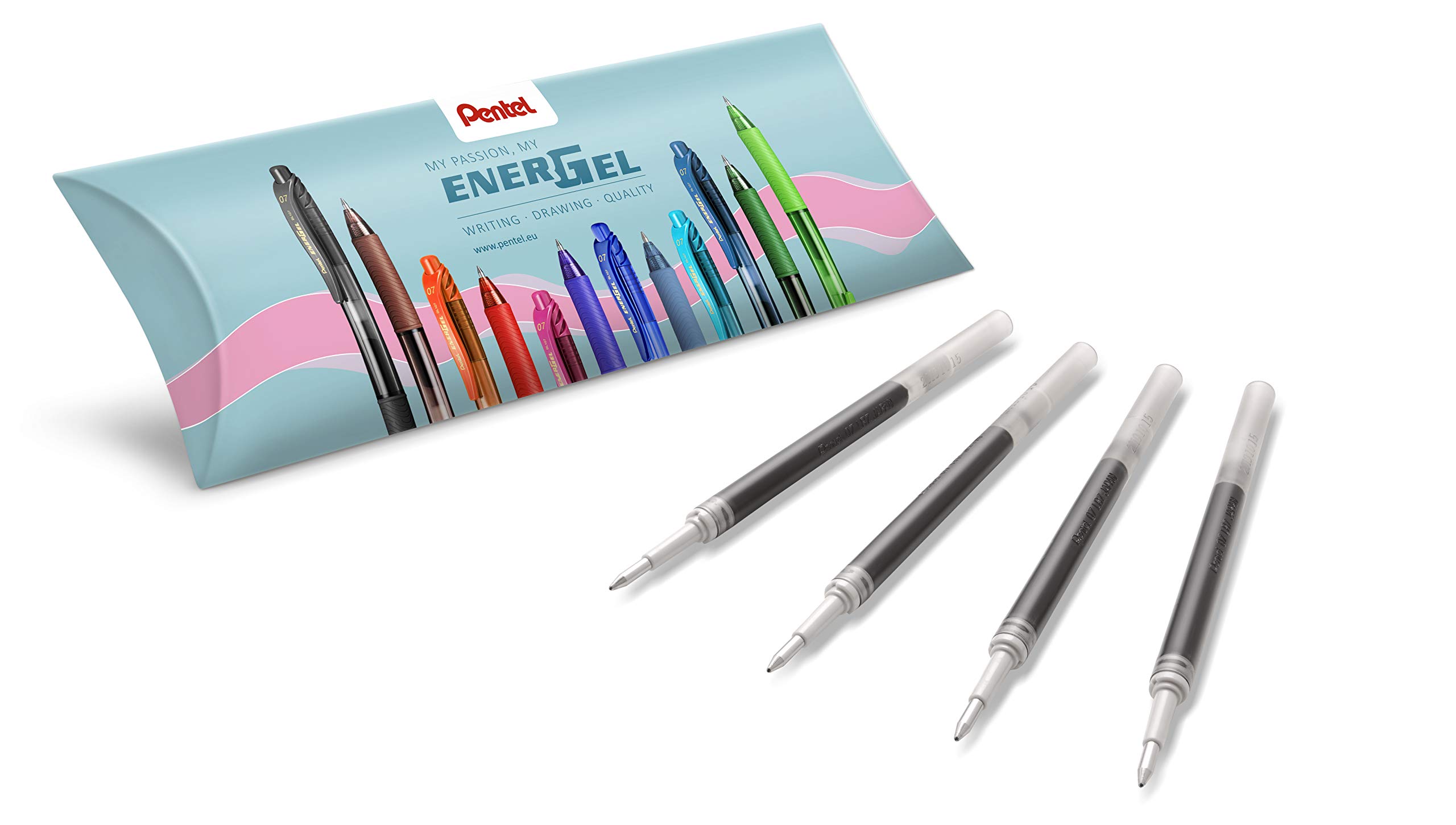 Pentel LR7-AX Refill for EnerGel Pens, 0.7 mm Ball Tip = 0.35 mm Line Width, Black, Pack of 4