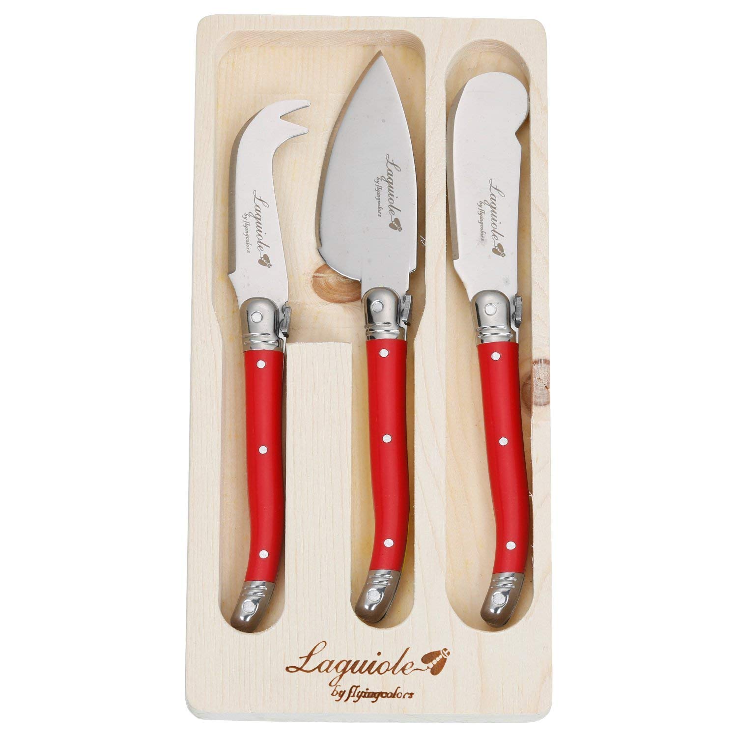 Laguiole By FlyingColors Butter Knife Spreader Cheese Knife Set.Red