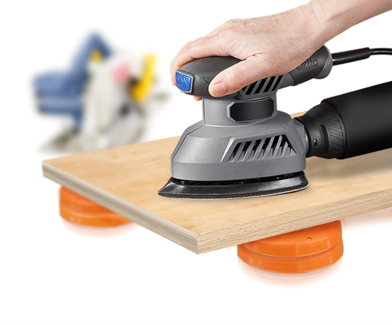 Slipstick CB700 Universal Bench Grippers with Non Slip Grip Surface for Woodworking, Painting, Leveling, Raising, and Supporting (Set of 8) 2-3/4” Round x ½” Tall-Orange, 8 Pack, 8 Count - - 