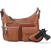 JESSIE & JAMES Large Concealed Carry Crossbody Bag For Women Gunbag Shoulder Purse With Detachable Holster