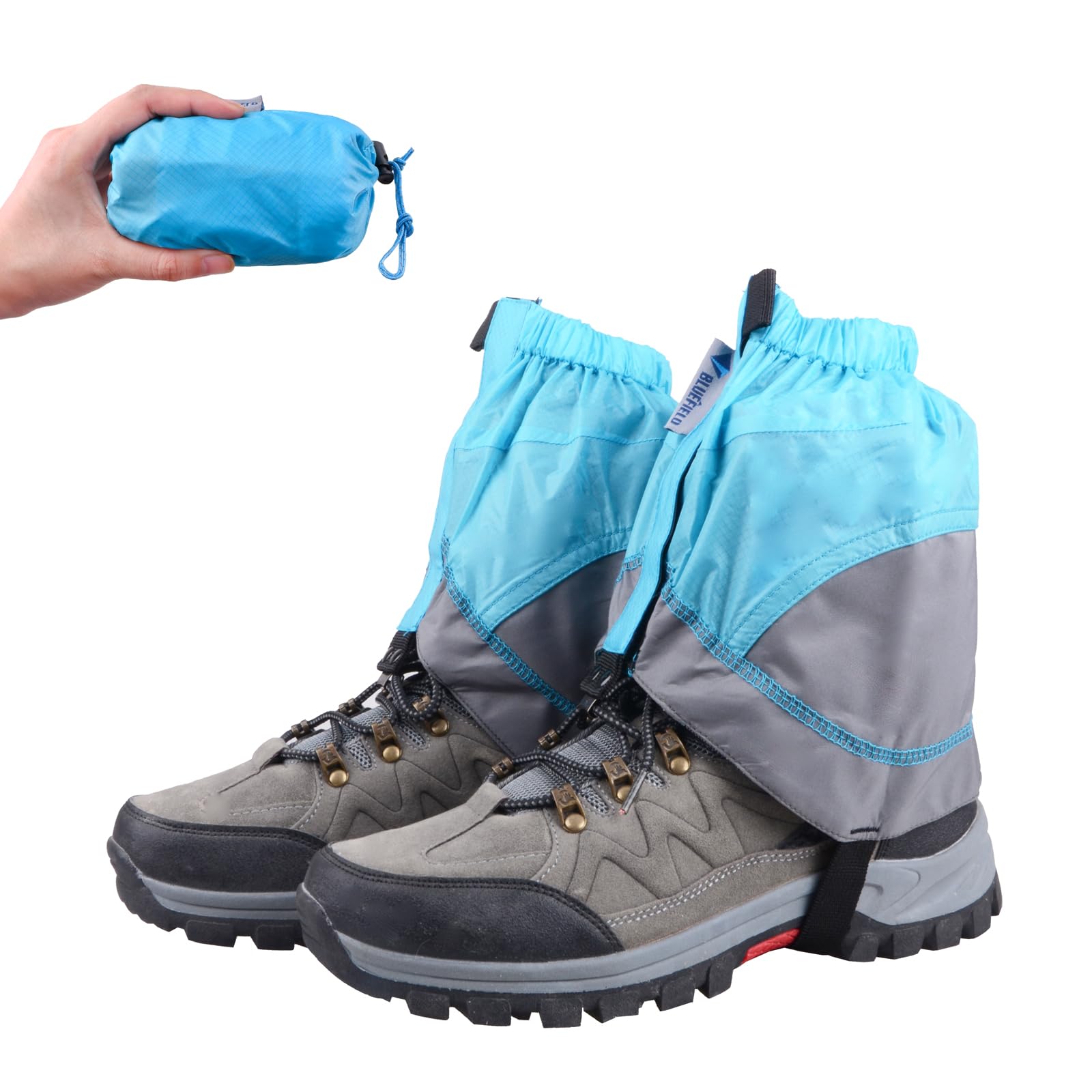 TRIWONDER Hiking Gaiters for Men Women Waterproof Ankle Leg Gaiters Lightweight Low Gators Snow Gaiters for Walking Backpacking (Blue & Grey)
