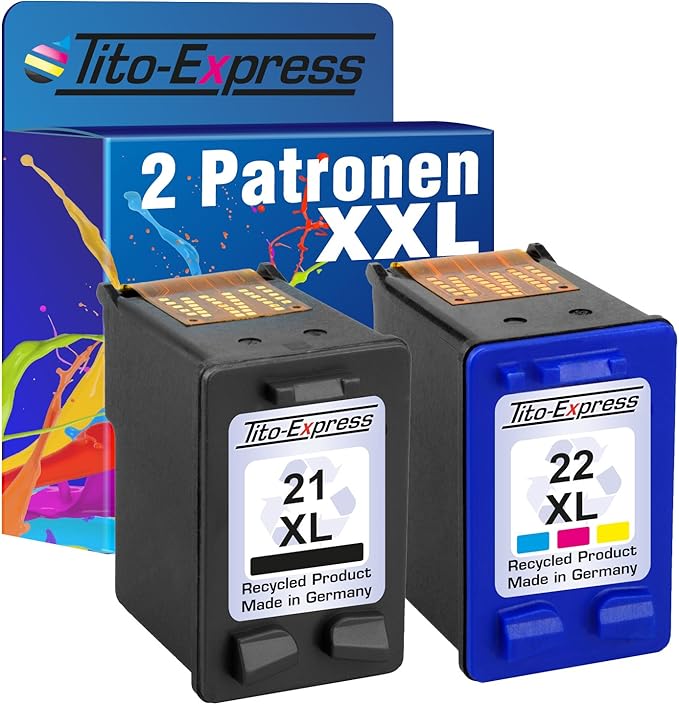 Cartouches D’encre Compatibles HP 21 XL Et HP 22 XL – Parfait Pour DeskJet F300 / F310 – Haute Capacité, Qualité Fiable