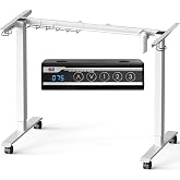 SHW Electric Height Adjustable Standing Desk Frame for 40"~72" Table Tops | w/ Memory Presets and Cable Management | Hanging Hooks