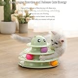 Vealind Cat Toys Bundle 21 Pcs Kitten Indoor Roller Balls 4 Level Tower Green view 7