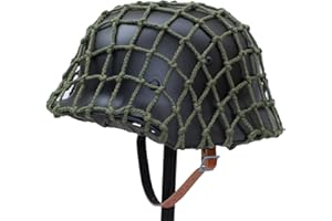 ANQIAO WW2 WWII German M35 Helmet with Net Cover Steel Material M1935 Soldier Stahlhelm Black Green Color