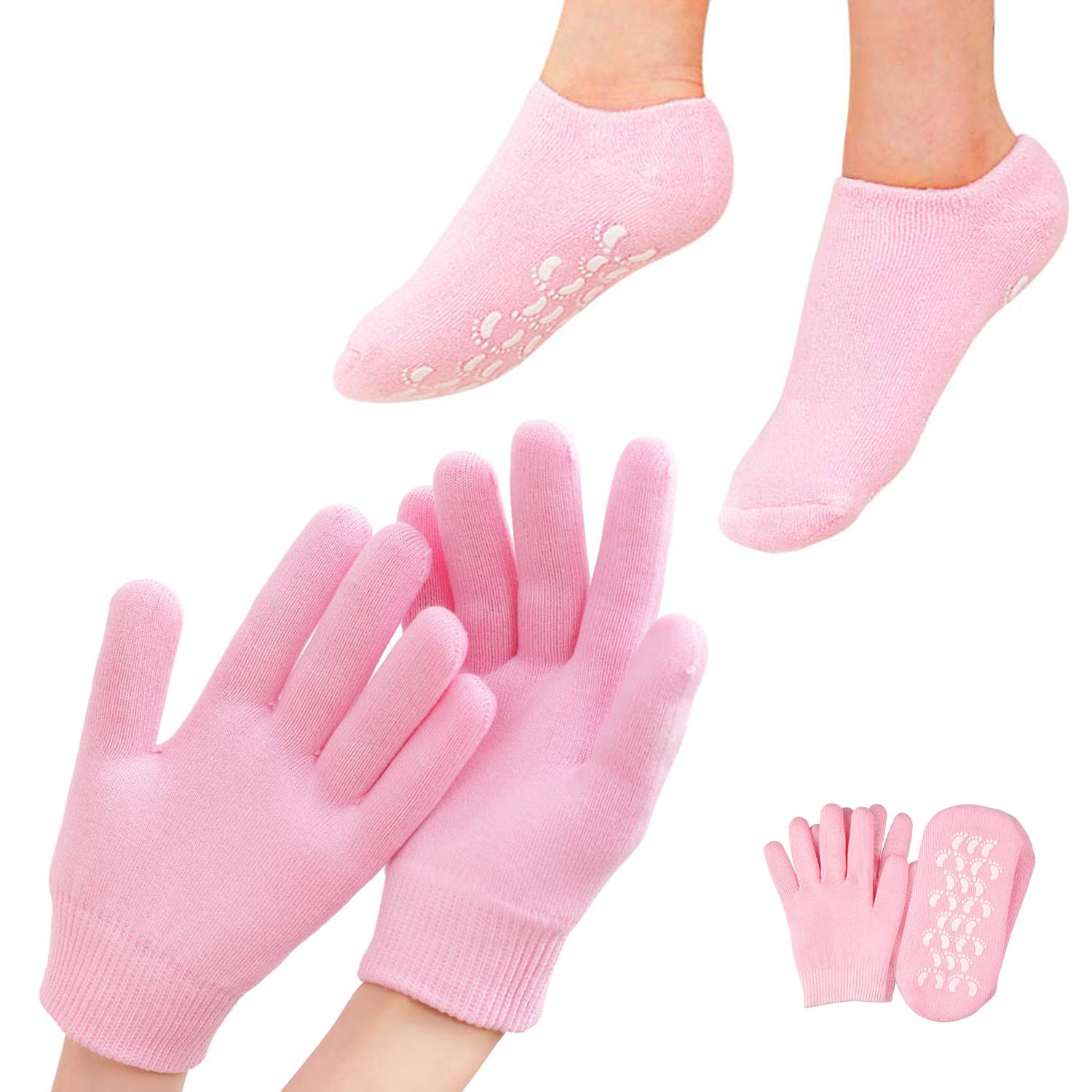 Moisturizing Gloves and Socks-Gel Spa Moisturizing Therapy Socks ＆ Gloves-Soften Repairing Dry Cracked, Hands Feet Skin Care, Effective in Repair Dry and Chapped Hands and Feet Skin Care : Beauty