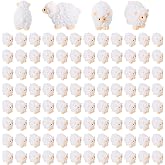 Guiqulai 100pcs Mini Resin Sheep Figurines Garden Ornaments（White） | Cute Sheep Perfect Indoor Outdoor Garden Landscape Potted Plant Dollhouse Decoration