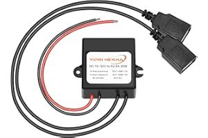 YIPIN HEXHA DC Converter 12V 24V to 5V 6A 30W Dual USB Female DC DC Buck Converter Power Adapter Step Down Module