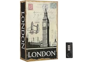 Book Safe with Combination Lock, Lovndi Hidden Safe Secret Storage, Diversion Safe Lock Box for Cash Jewelry, London